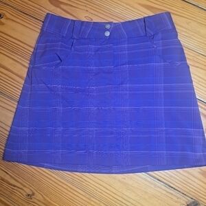 Nike Golf Dry Fit Purple Plaid Mini Skort  Tour Performance  sz 2 Stretch Plaid